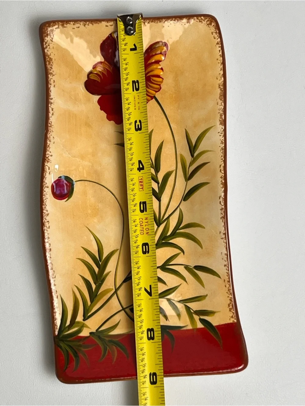 Pier 1 Poppies Earthenware Relish Side Serving Dish Kitchen Spoon Rest